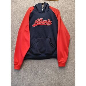 Atlanta Hoodie Navy Red Pullover Sweatshirt Men's Size  3XL (fits XL) Athletic‎